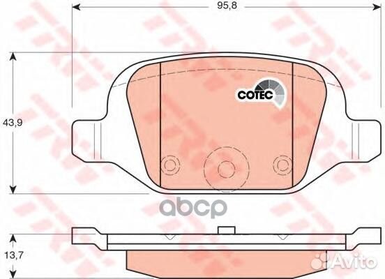 Колодки тормозные дисковые зад GDB1384 TRW