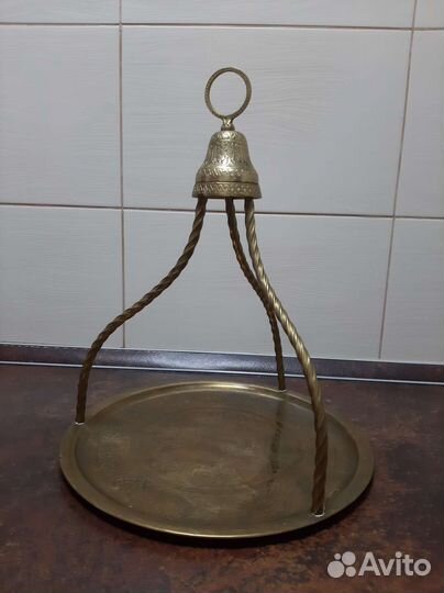 Поднос латунный