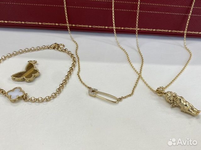 Золотое колье булавка с бриллиантами