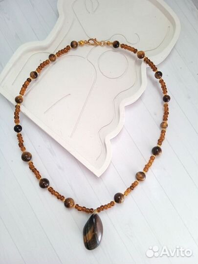 Колье чокер из натуральных камней