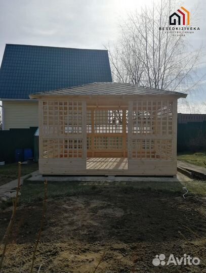 Беседка из ели. Доставка