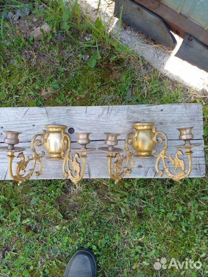 Старинный бронзовый подсвечник