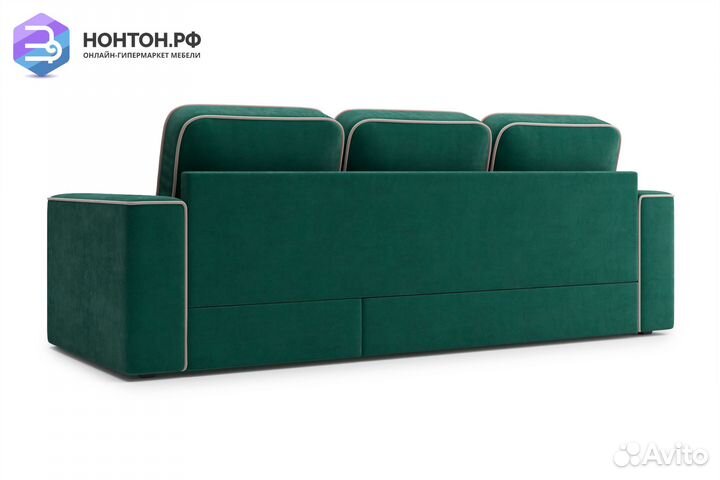 Диван угловой дельфин Берген изумрудный