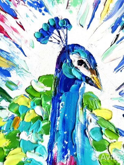 Картина. Абстракция. Павлин