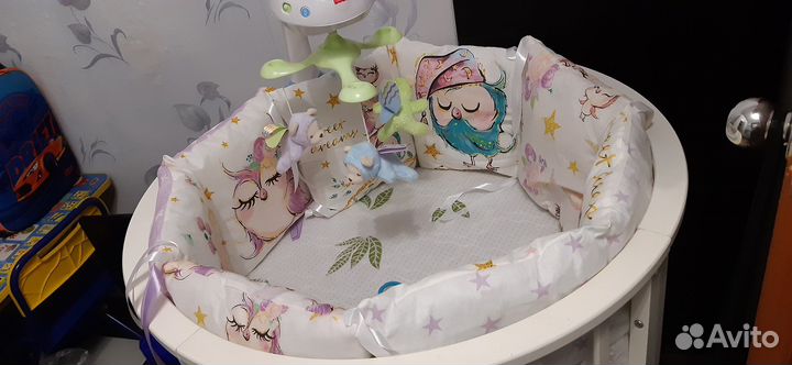 Бортики в круглую кроватку