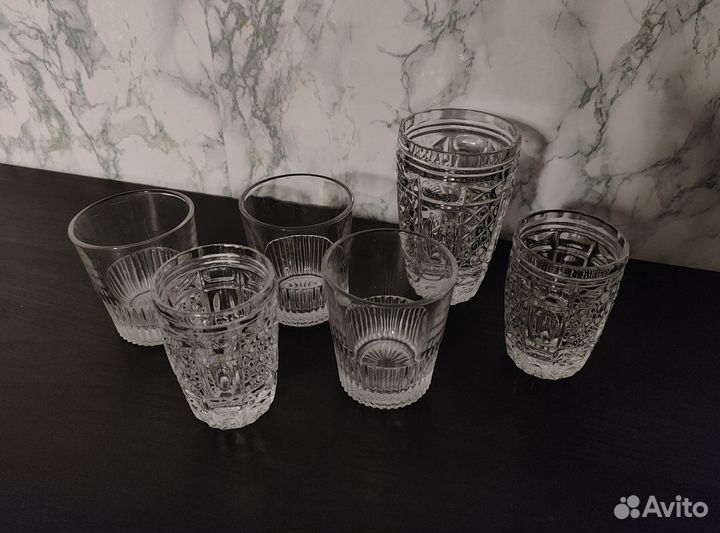 Стаканы хрустальные СССР (6 штук лотом)