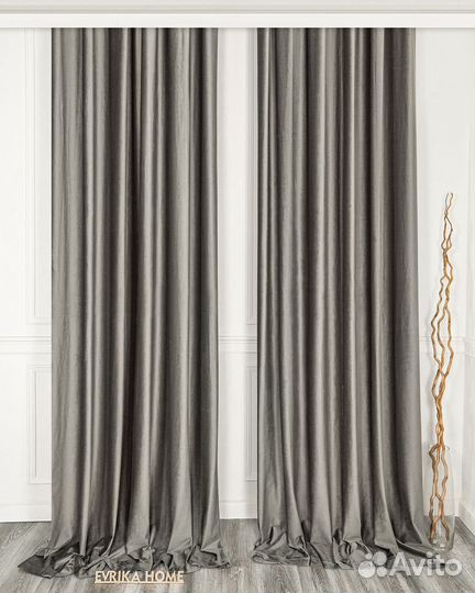 Шторы бархат беллиссимо стальной новые пошив