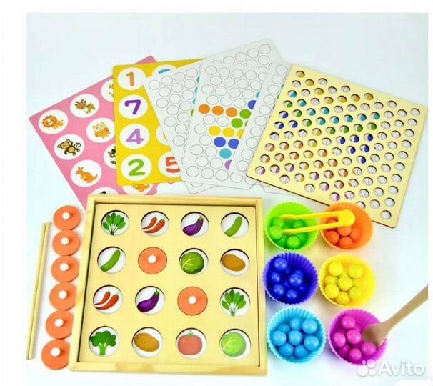 Новая Деревянная мозаика с шариками, мемо
