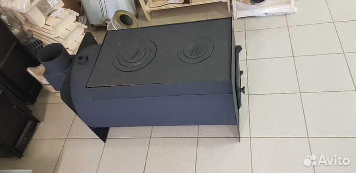 Отопительная печь с чугунной плитой