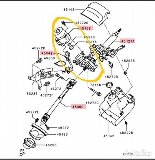 Рулевая колонка Mitsubishi Outlander GF0W 4B11