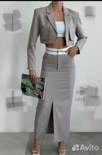 Костюм двойка пиджак и юбка 44