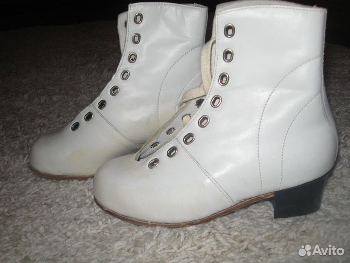 Ботинки для коньков для девочки, натуральная кожа