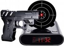 Будильник с мишенью Gun Alarm Clock + пистолет