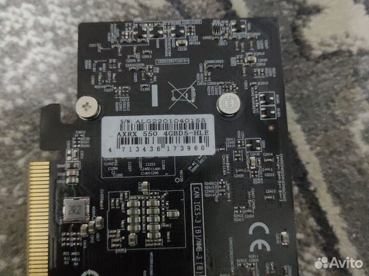 Видеокарта AMD Radeon RX 550 axrx 550 4GBD5-HLE