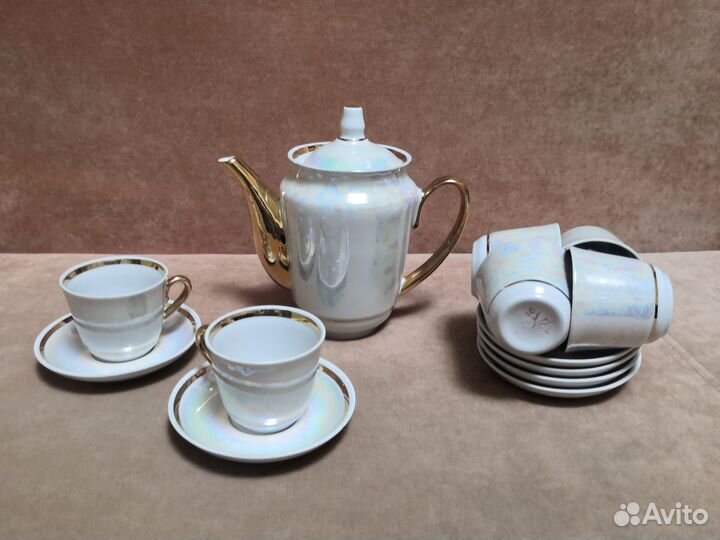 Кофейный сервиз СССР перламутровый