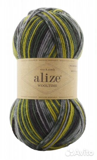 Пряжа для вязания Alize Wooltime, носочная пряжа
