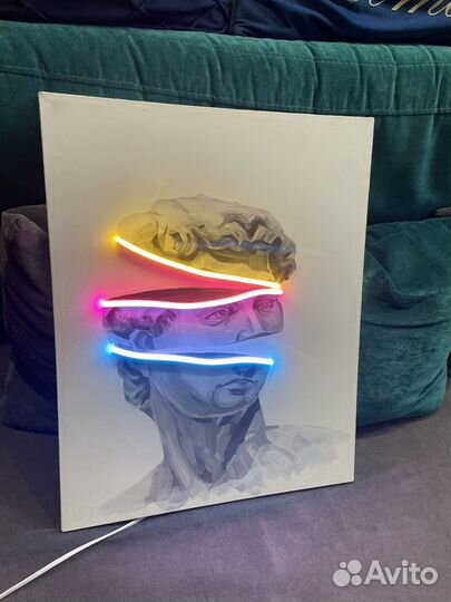 Картина маслом поп арт (с подсветкой)