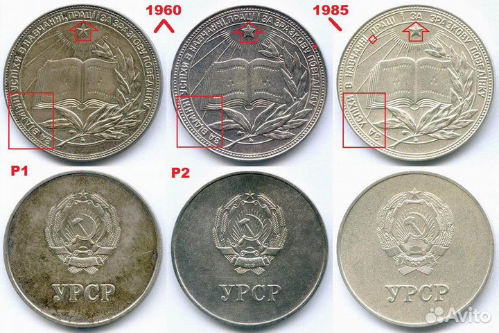 Школьная серебряная медаль Украинской ССР 1960 год