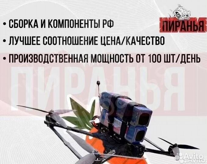 Кoптеp фпв Пирaнья 7 и 10 дюйм