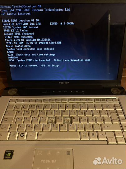 Ноутбук toshiba f 60