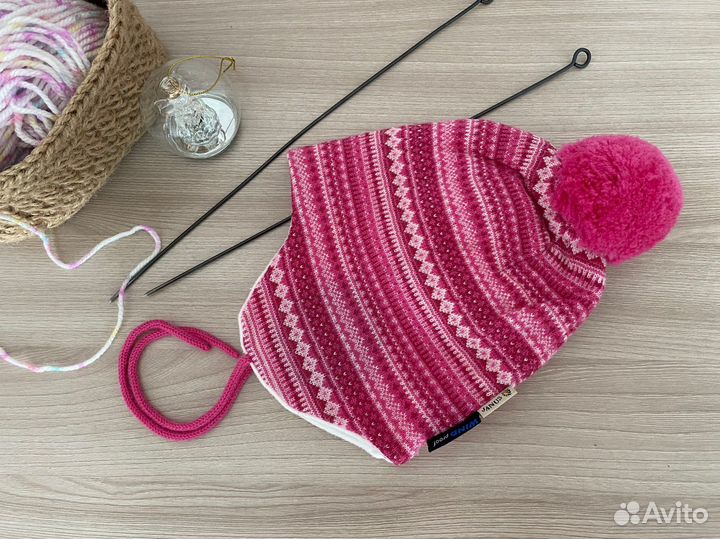 Шапка демисезонная для девочки шерстяная