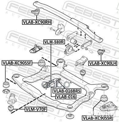 Сайлентблок опоры двигателя volvo S60/S80/XC90