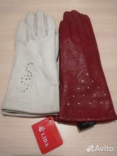 Перчатки кожаные женские