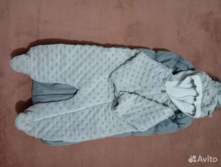 Комбинезон с овчиной зимний для мальчика/конверт