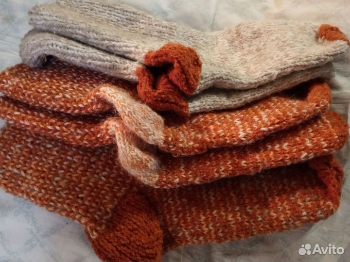 Носки ручной вязки шерстяные