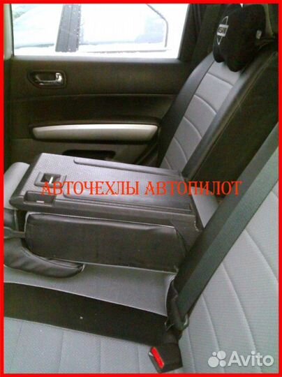 Чехлы Автопилот Nissan Note из экокожи чёрно-серые