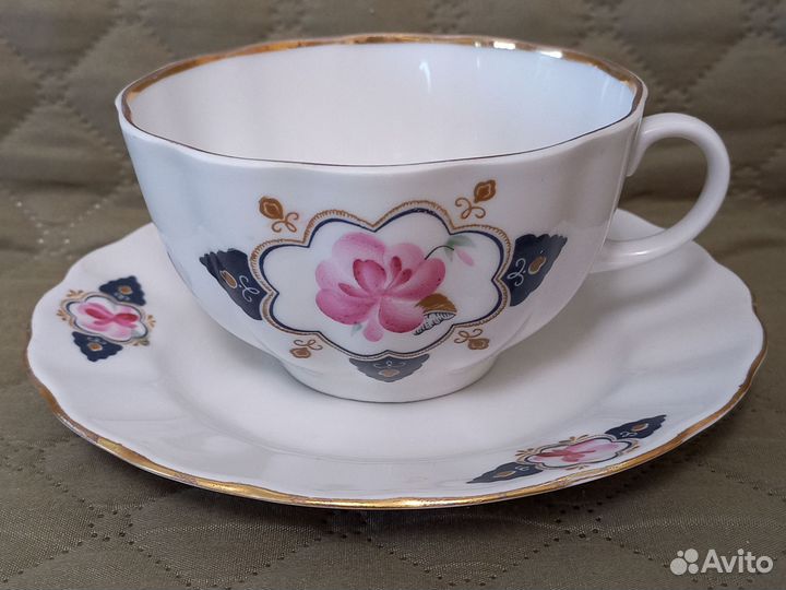 Лфз чайный сервиз Роза в ромбе, предметы