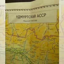 Карта Удмуртской АССР 1988 год