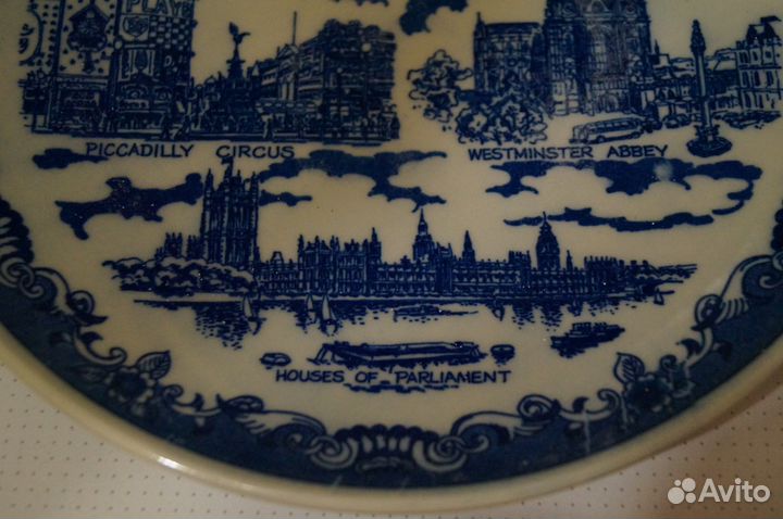 Тарелка декоративная (Англия) (фарфор, кобальт)