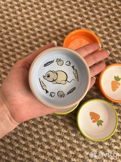 Миска для грызунов керамическая