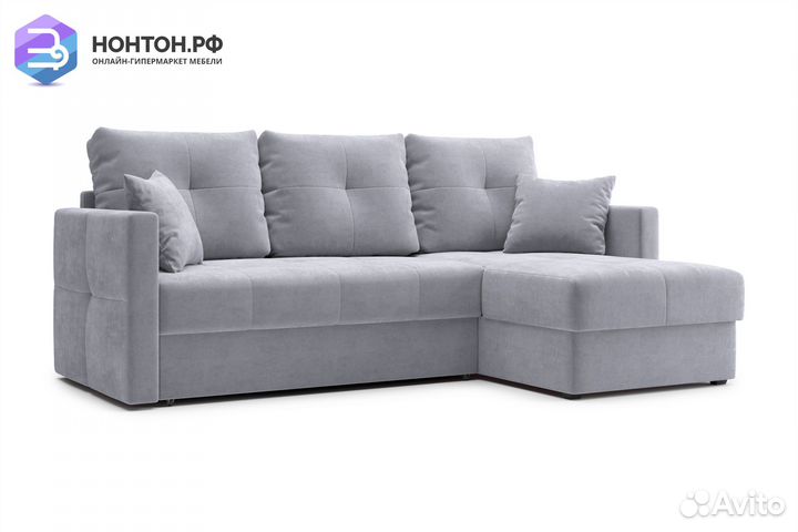 Диван угловой дельфин Вита серый