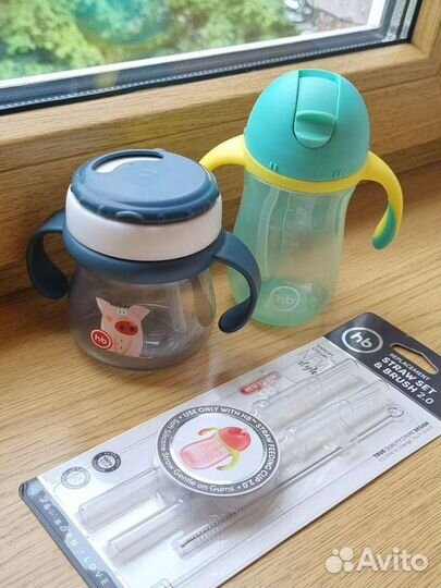 Поильники с трубочками Happy Baby