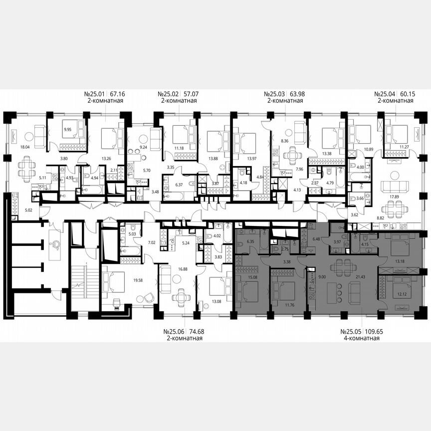 4-к. квартира, 109,7 м², 25/27 эт.