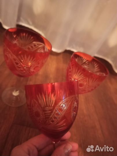 Фужеры цветной хрусталь