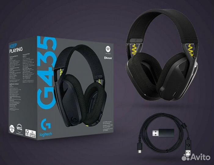 Наушники беспроводные Logitech G435 черные