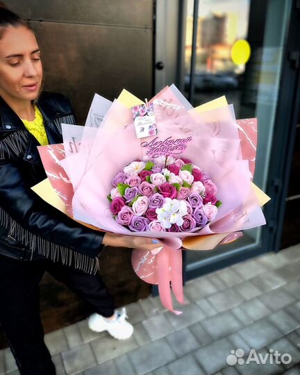 Букет из мыльных цветов