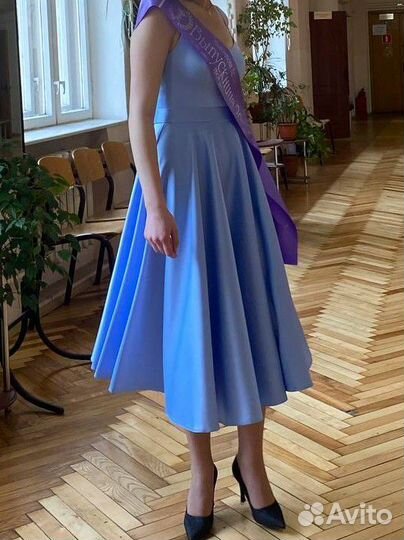 Платье женское вечернее голубое (Xs - S)