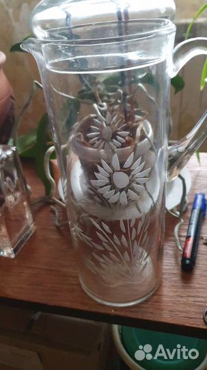 Кувшин с крышкой хрустальный СССР