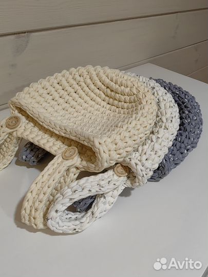 Сумки корзинки шоперы ручной работы. Вязание