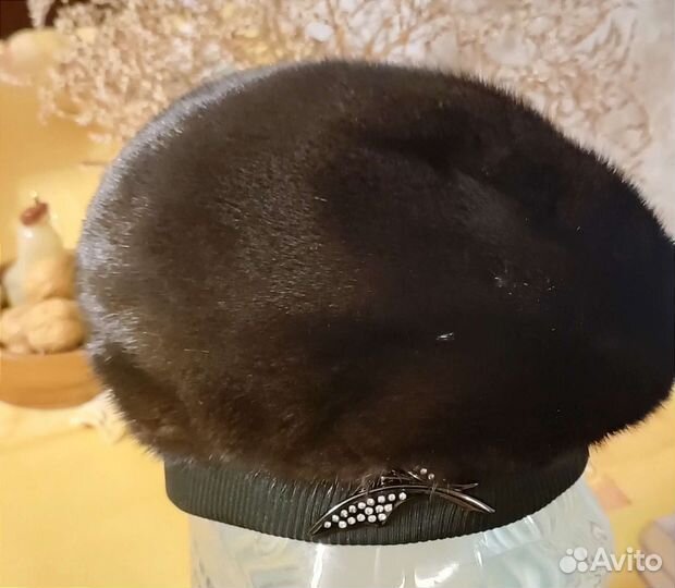 Шапка-берет норковая
