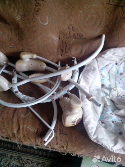 Качели для новорожденных + коврик разв