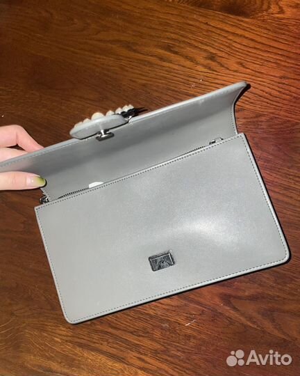 Сумка pinko натуральная кожа оригинал серая