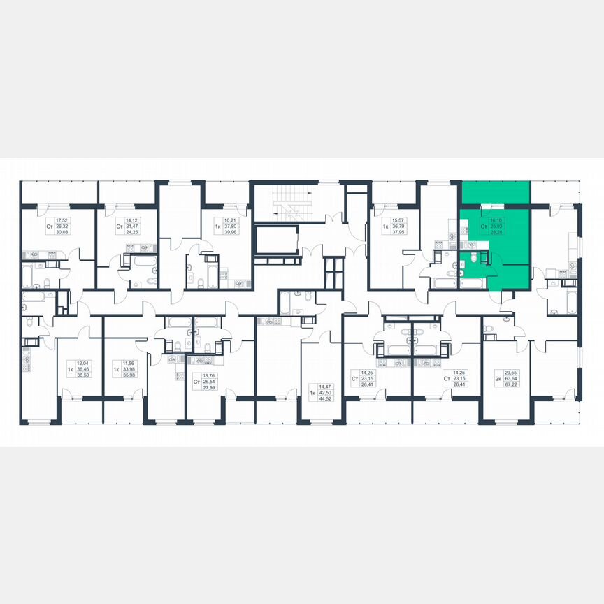 Квартира-студия, 24,7 м², 8/9 эт.