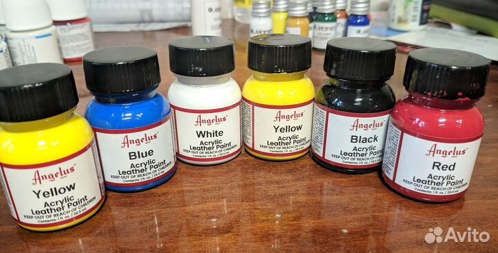 Краски angelus +добавки soft hard finisher 600