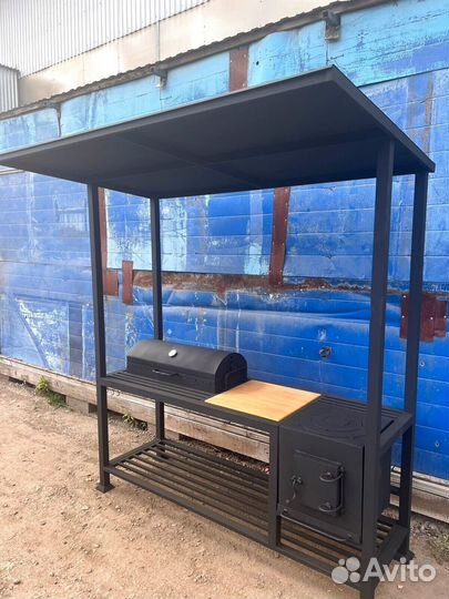 Мангал с печкой под казан