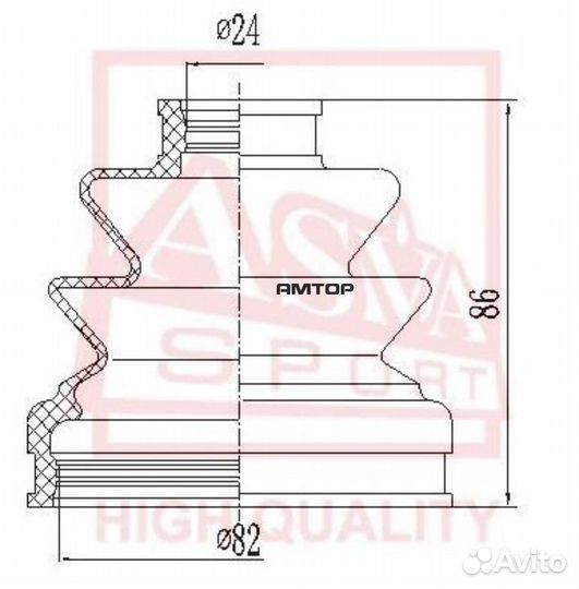 Asva asbt46 Пыльник шруса (комплект без смазки)